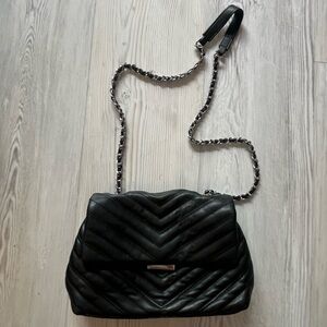 Mango Black Quilted Crossbody Bag